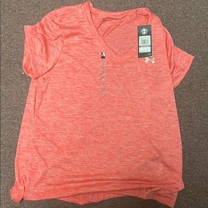 Pink under armour dry fit tee